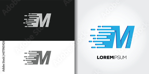 speed letter m logo
