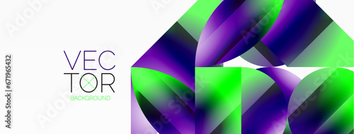 Serene gradient template. Circles and triangles mingle in minimalist perfection. Gentle fusion of forms and hues creates balanced yet captivating backdrop, embodying modern sophistication