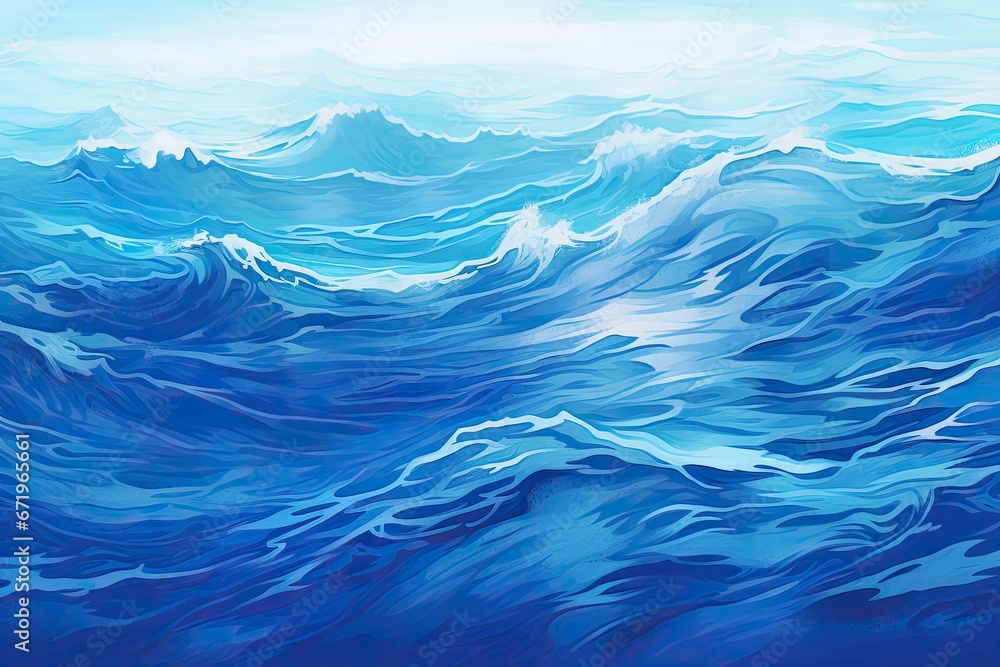 Blue Dusk: Serene Blue Abstract Wave Background