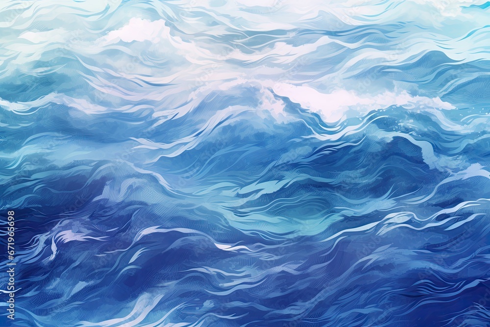 Blue Dusk Serene Blue: Abstract Wave Background for a Mesmerizing Experience