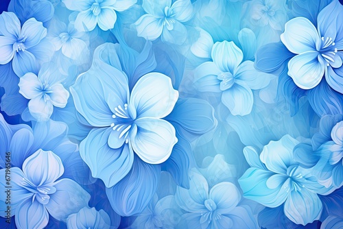 Blue Blossom Abstract  Vibrant Blue Effects Background