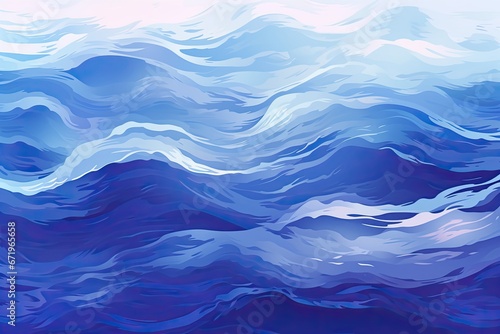 Blue Dusk: Serene Blue Abstract Wave 