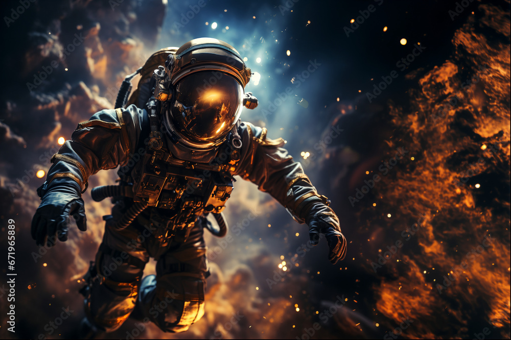 Astronaut explores space Astronaut explores space