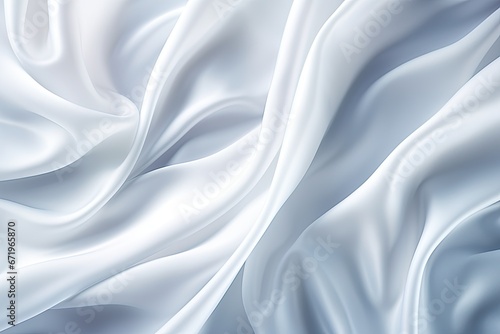 Breezy Billows and Soft Waves: Sparkling White Cloth Abstract Background.