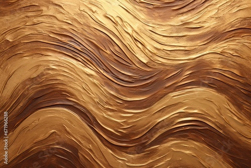 Bronze Breeze, Gold Wave - Abstract Digital Image on Brown 