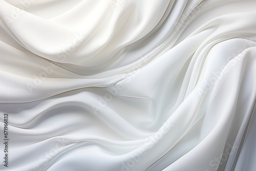 Celestial Swirls: Abstract Soft Waves on a White Cloth Background