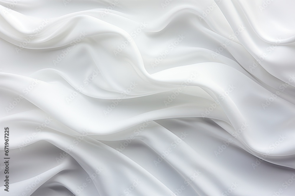 Soft Waves on White Cloth Background: Cloth Current Drifting Gracefully
