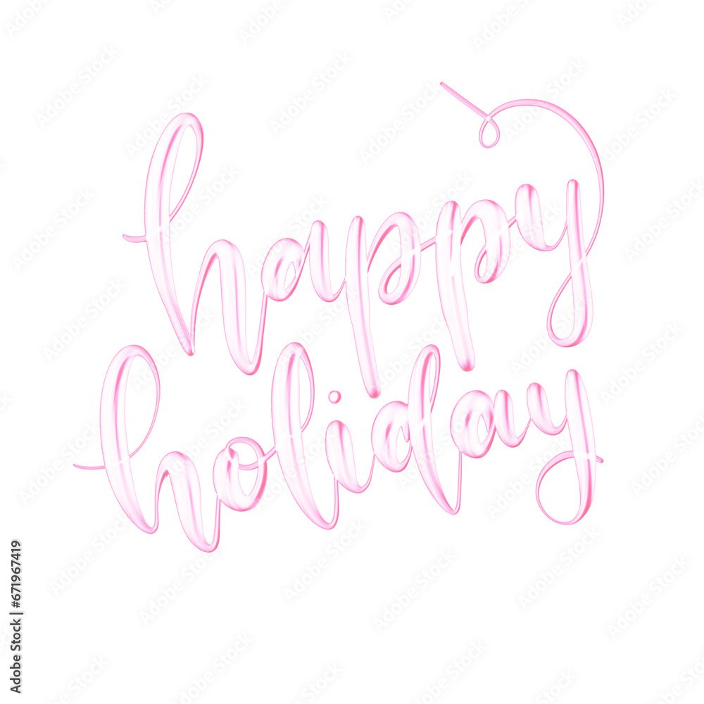 Happy Holiday artistic metallic hand lettering calligraphy typography