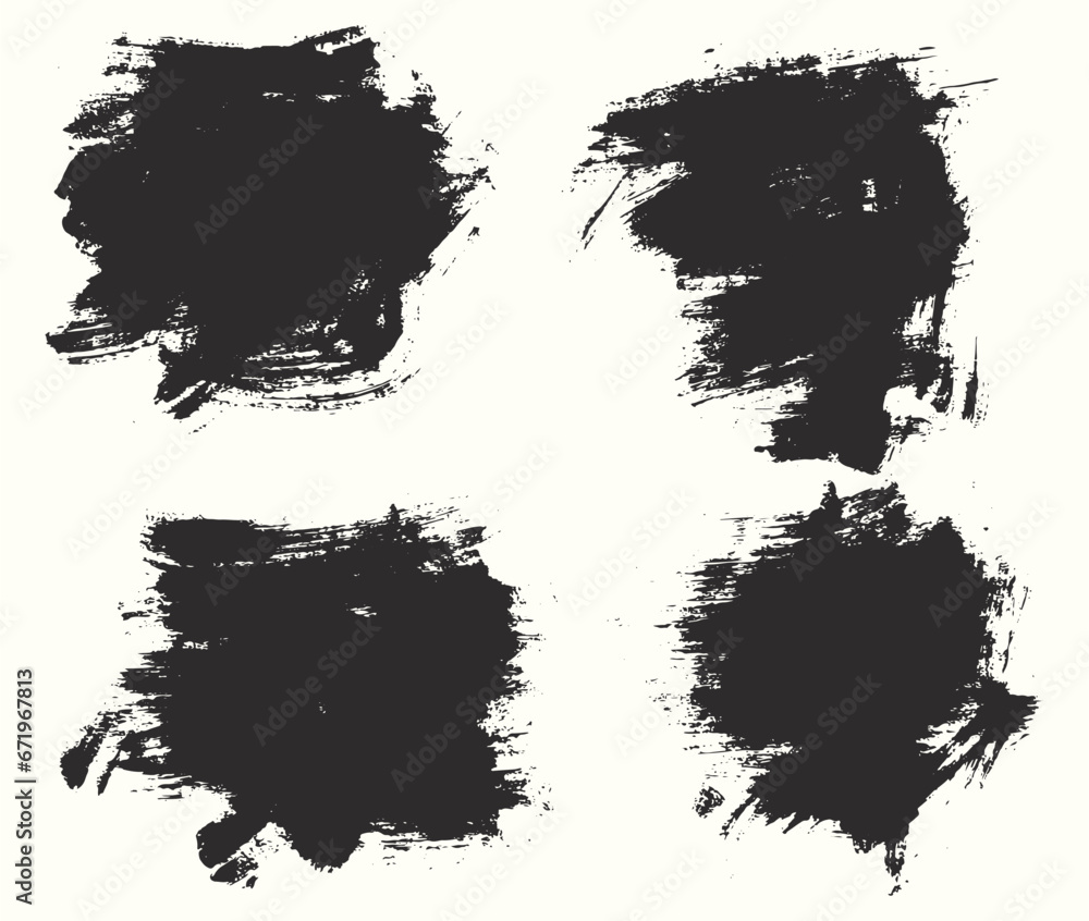 Ink paint black brush stroke set Ink paint black brush stroke set