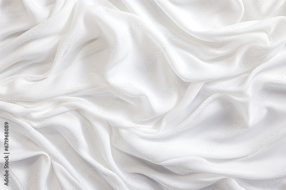 Cotton Wave: Soft Flow and White Fabric Texture Background