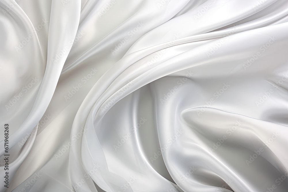 Obraz premium Crystal Cascade: Ethereal White Gray Satin Silk Background with Soft Blur Pattern