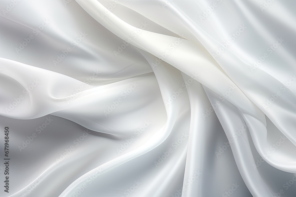 Crystal Drapery: Abstract White Satin Silky Cloth