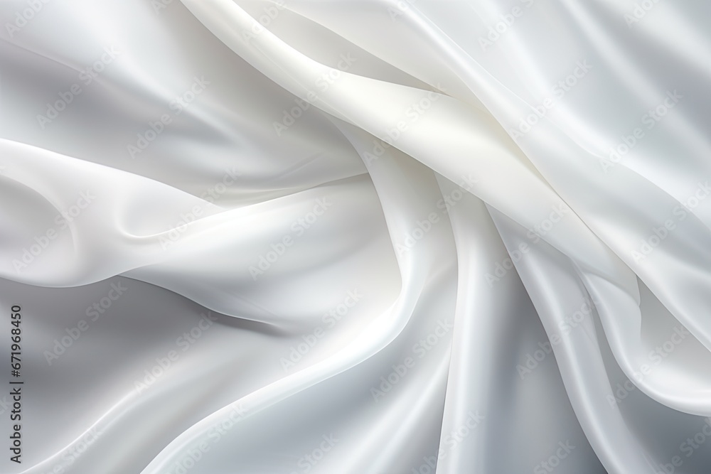 Obraz premium Crystal Drapery: Abstract White Satin Silky Cloth