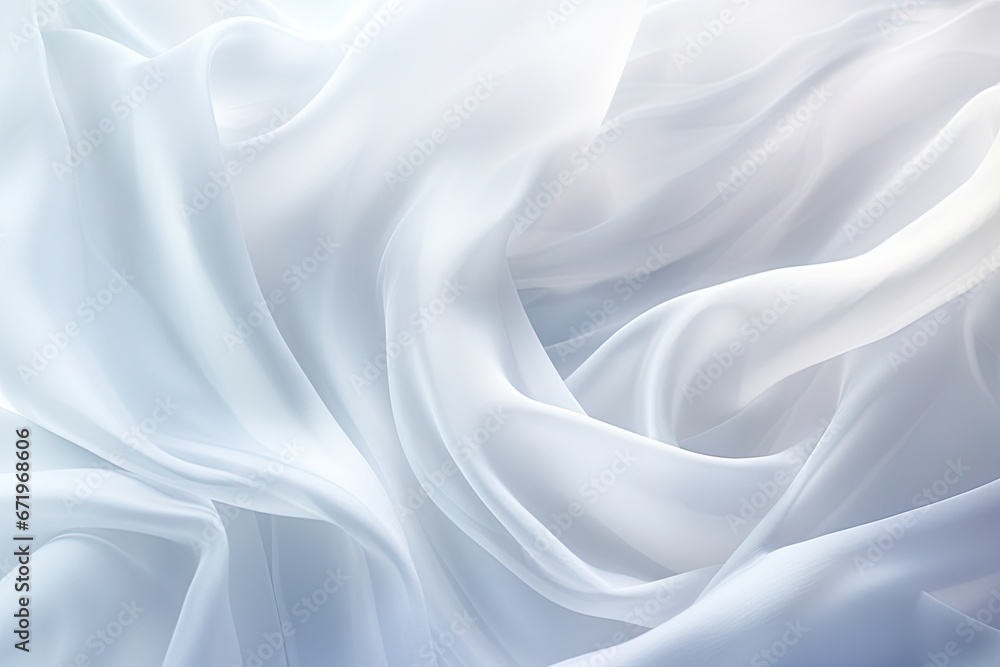 Fototapeta premium Crystal Veil: Abstract White Fabric Waves