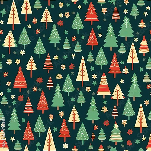 seamless christmas pattern texture generative ai
