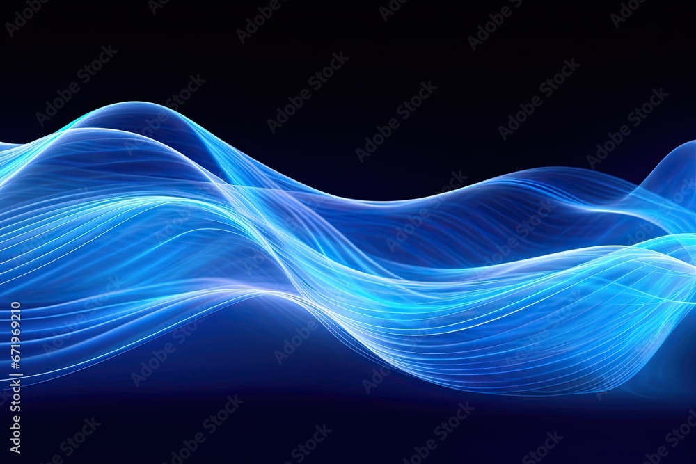Digital Distortion: Blue Light Abstract Wave Technology Background