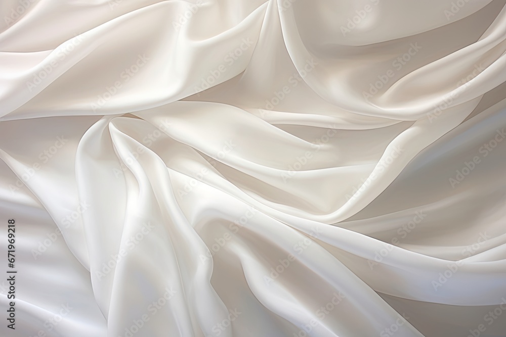Fototapeta premium Draped Dream: Soft Waves on Abstract White Cloth Background