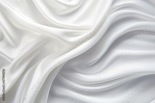 Ebb and Flow: White Fabric Background with Soft Waves - Abstract Digital Image Design photo