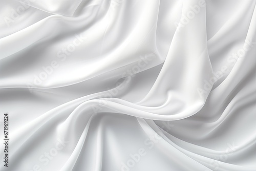 Ebb and Flow: Soft Waves on White Fabric - Abstract Design Background