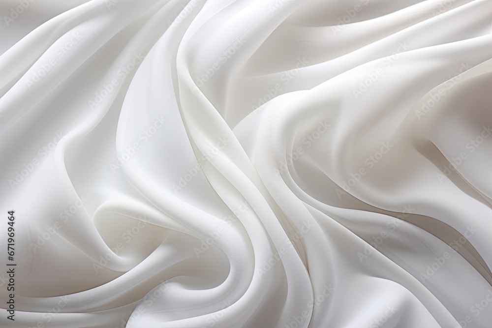 Fabric Flow: Abstract Waves - White Cloth Background Fabric Flow: Abstract Waves - White Cloth Background