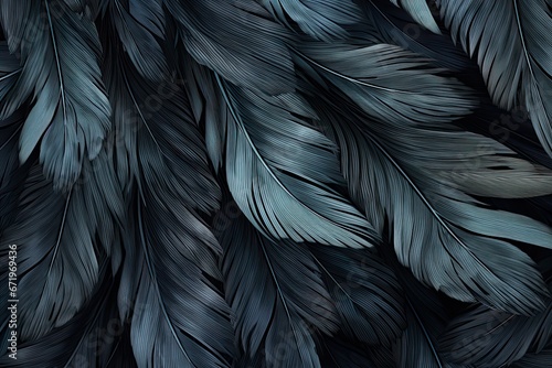 Ebony Feathers: Abstract Black Feather Inspired Background © Michael