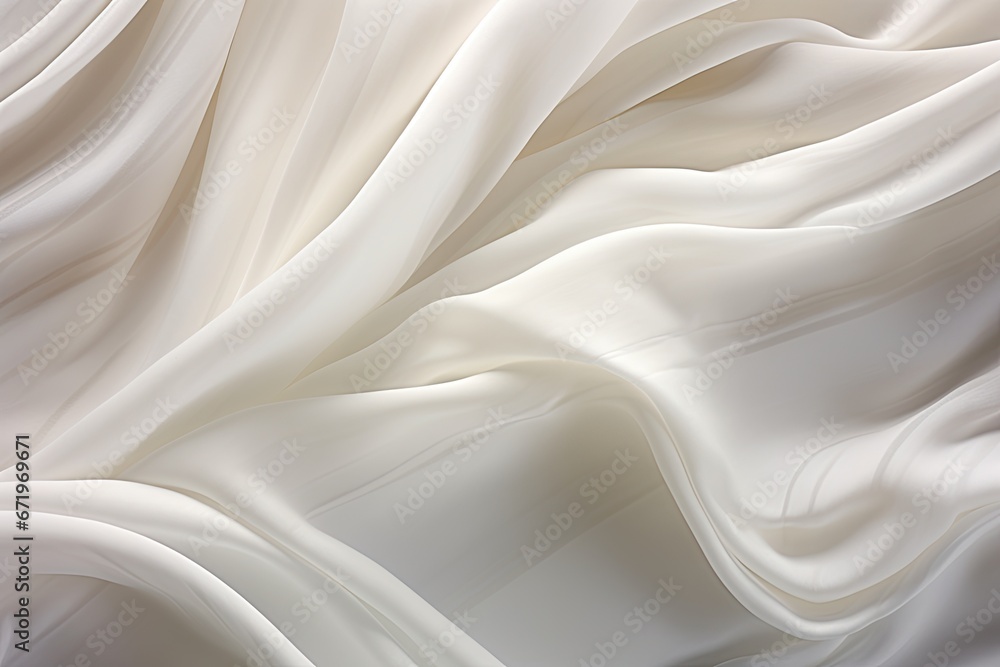 Flowing Fabric Landscape: Abstract White Cloth with Waves