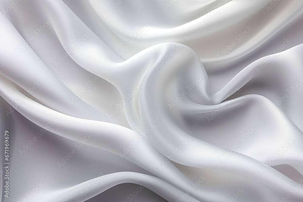 Flowing Silk Satin Texture: White Gray Fabric with Natural Soft Blur Flowing Silk Satin Texture: White Gray Fabric with Natural Soft Blur