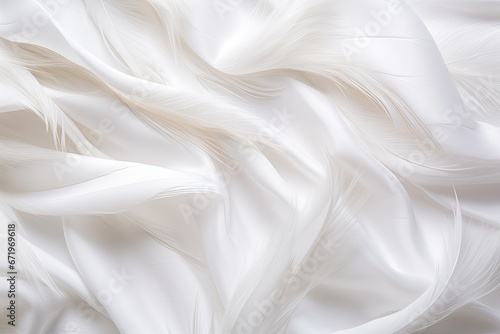 Feathered Fabric: Soft Waves on White Cloth Background - A Delicate and Textured Visual Feast