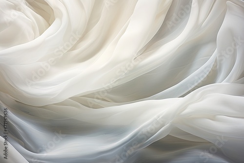 Flowing Fabric Landscape: Abstract White Cloth with Soft Waves