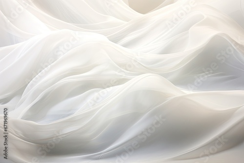Flowing Fabric Landscape: White Cloth with Soft Waves