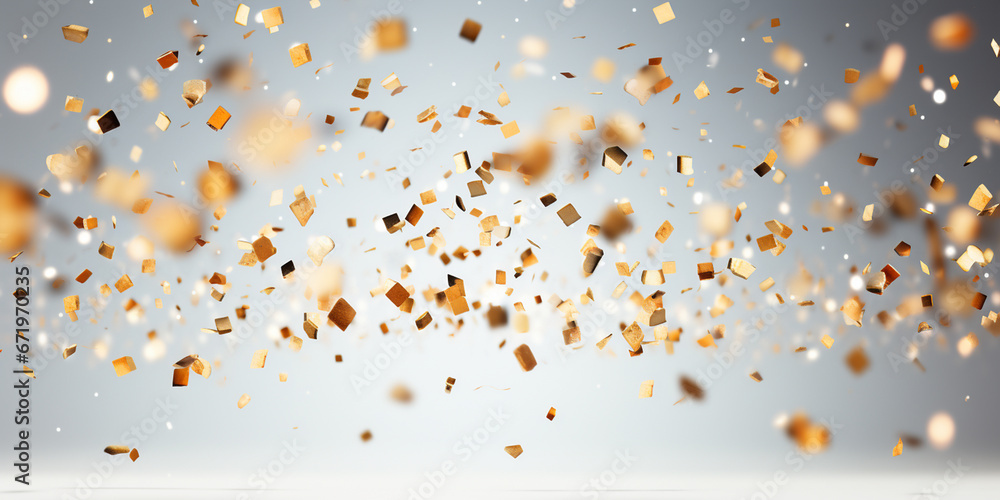 Falling shiny silver confetti isolated on background Falling shiny silver confetti isolated on background