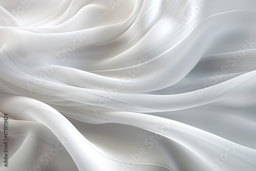 Ghostly Silk: Captivating White Silver Fabric Background