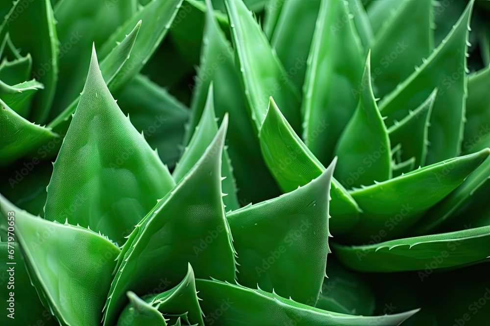 Obraz premium Green Gradient Cactus Plant Agave Attenuata Texture: A harmonious blend of verdant hues and prickly patterns.