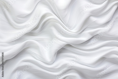 Abstract Icefall Ripples  Soft Waves of White Fabric Unveiling Future Backdrop