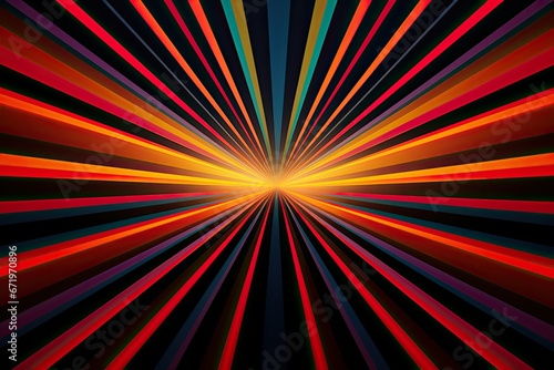 Vivid Spectrum: Abstract Dark Background with Hypnotic Display of Colorful Stripes