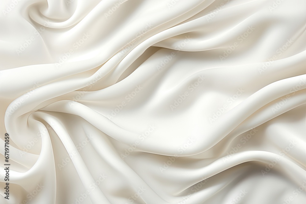 Ivory Waves: Soft and Abstract White Cloth Background with Beautiful Waves