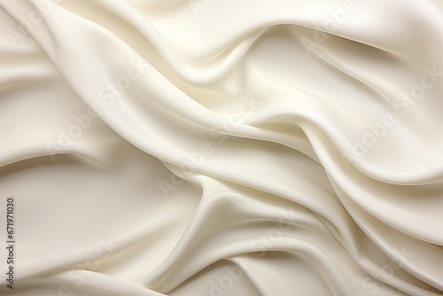 Ivory Undulation: Soft Waves on White Fabric