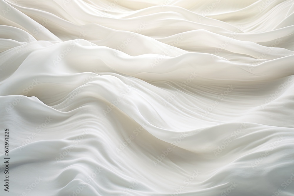 Soft Wave White Cloth: Linen Landscape with Ethereal Background