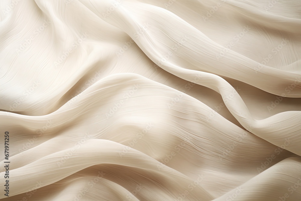 Linen Layers: Soft Waves on White Cloth