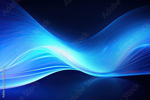 Light Echo: Blue Wave Abstract Technology Background with Digital Light