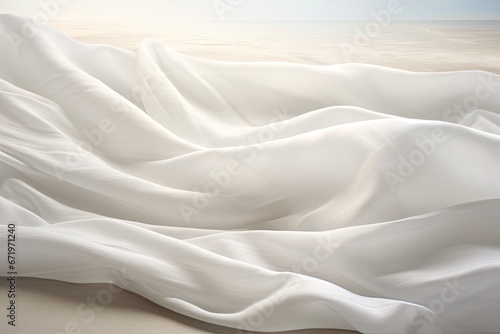 Linen Landscape: Soft Wave Background | White Cloth Photography