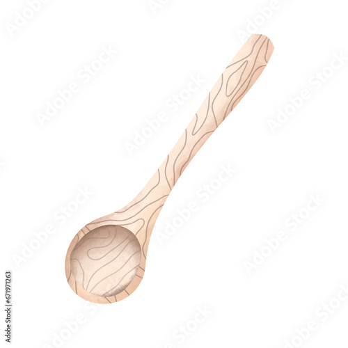Watercolor Wooden Spoon