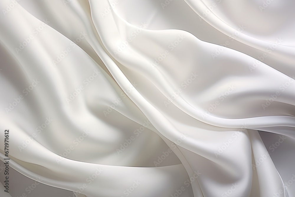 Lunar Satin: Abstract, White Fabric Background with Soft Waves