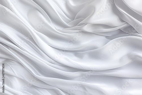 Lunar Silk: White Gray Satin Texture Panorama Background