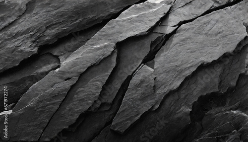 abstract, dark textured background with shades of grey, black, and white resembling a rugged mountain surface, conveying strength and resilience in its raw, natural beauty photo