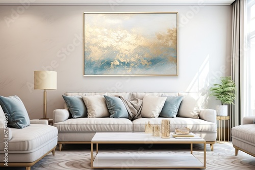 Ocean Symphony: Abstract Ocean Art with Gold Powder Accents © Michael