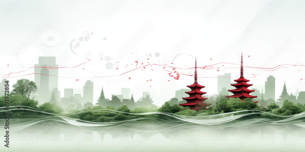 Green city ecosystem concept, Friendly environmental landscape background. generative ai Green city ecosystem concept, Friendly environmental landscape background. generative ai