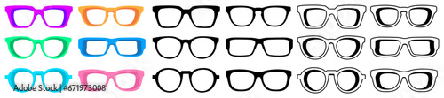 set trendy glasses icon. Modern Sunglass vector design illustration