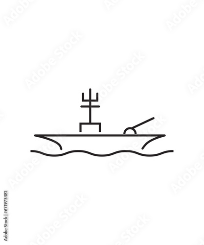 army ship icon, vector best line icon.