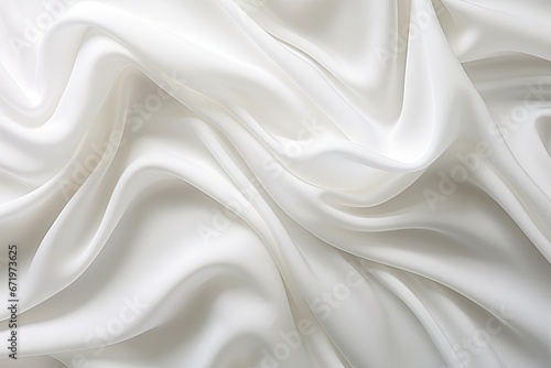 Pearl Waves: Abstract White Fabric Waves on Background